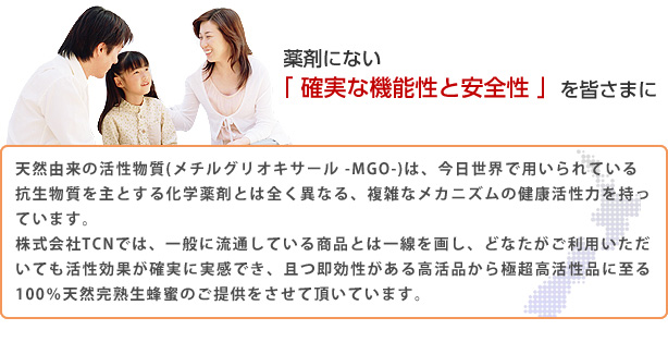 薬剤にない「確実な機能性と安全性」を皆様に